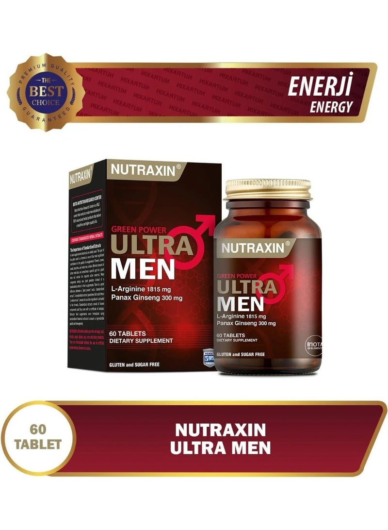 Nutraxin Ultra Men L-Arginine Green Power: Energy, Immunity, Muscle & Bone Support - Image 3
